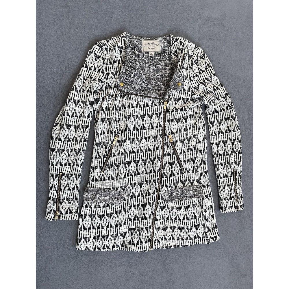 Lucky Brand Grey Moto Sweater Cardigan Size XSmall